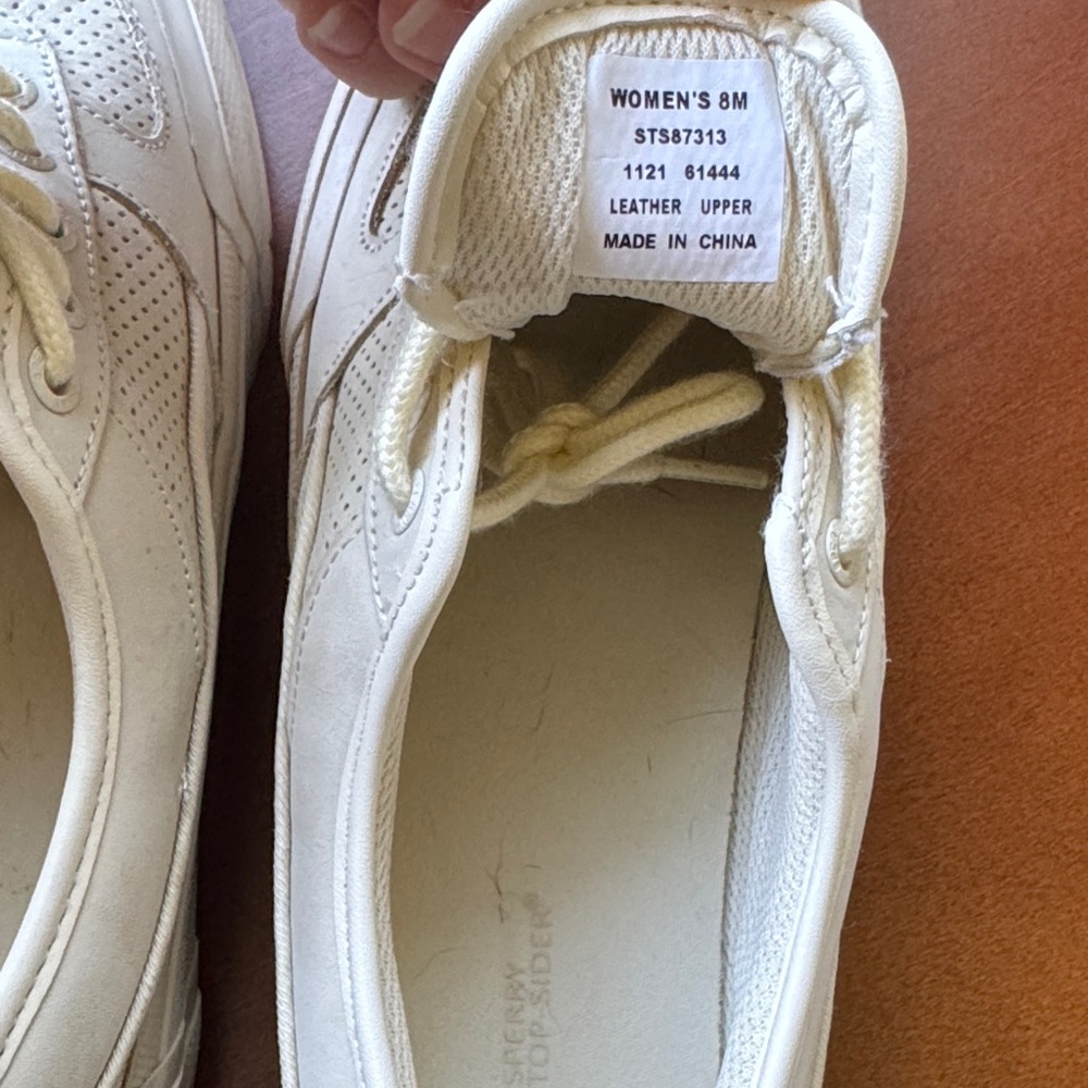 Sperry Top Sider Soletide Premium Ivory boat deck shoes sneakers Women’s Size 8 - Picture 3 of 6